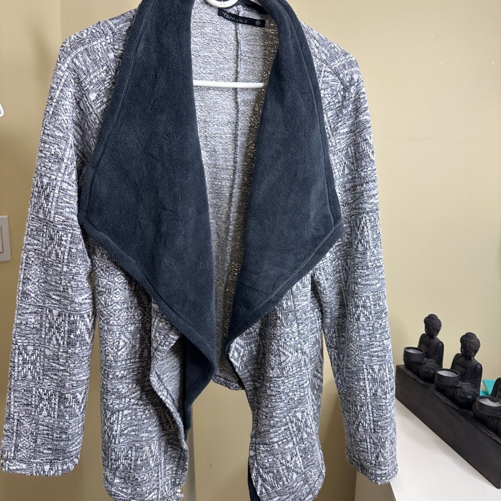 Gray and Black Open Front knit  Cardigan size medium